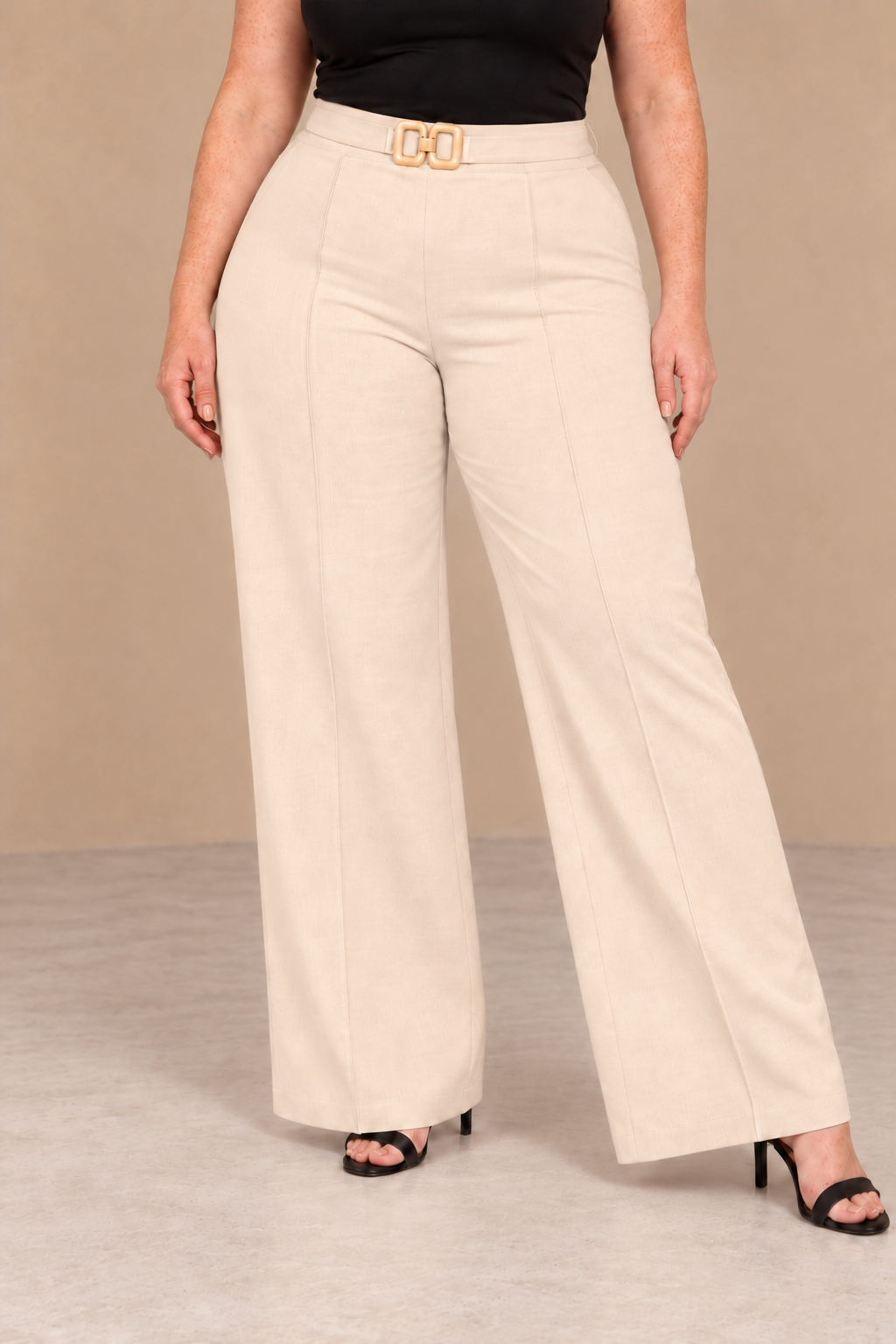Pantalón Cashia Arch beige en medio plano inferior, talla XL