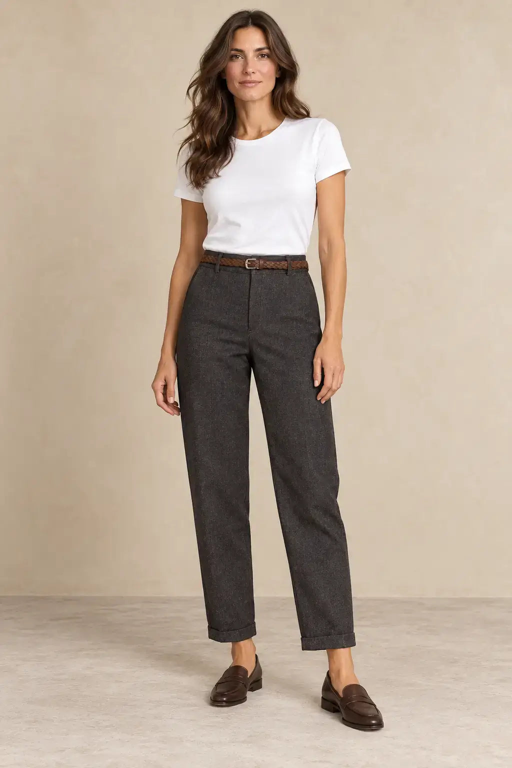 Pantalón de mujer recto con bajo vuelto de Cashia Crest, cómodo y elegante para cualquier ocasión.