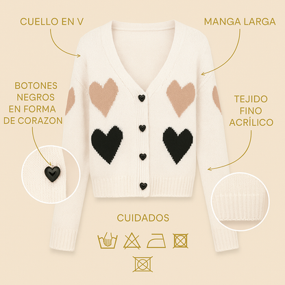 Rebeca Cashia Verona, color beige, infografía con especificaciones